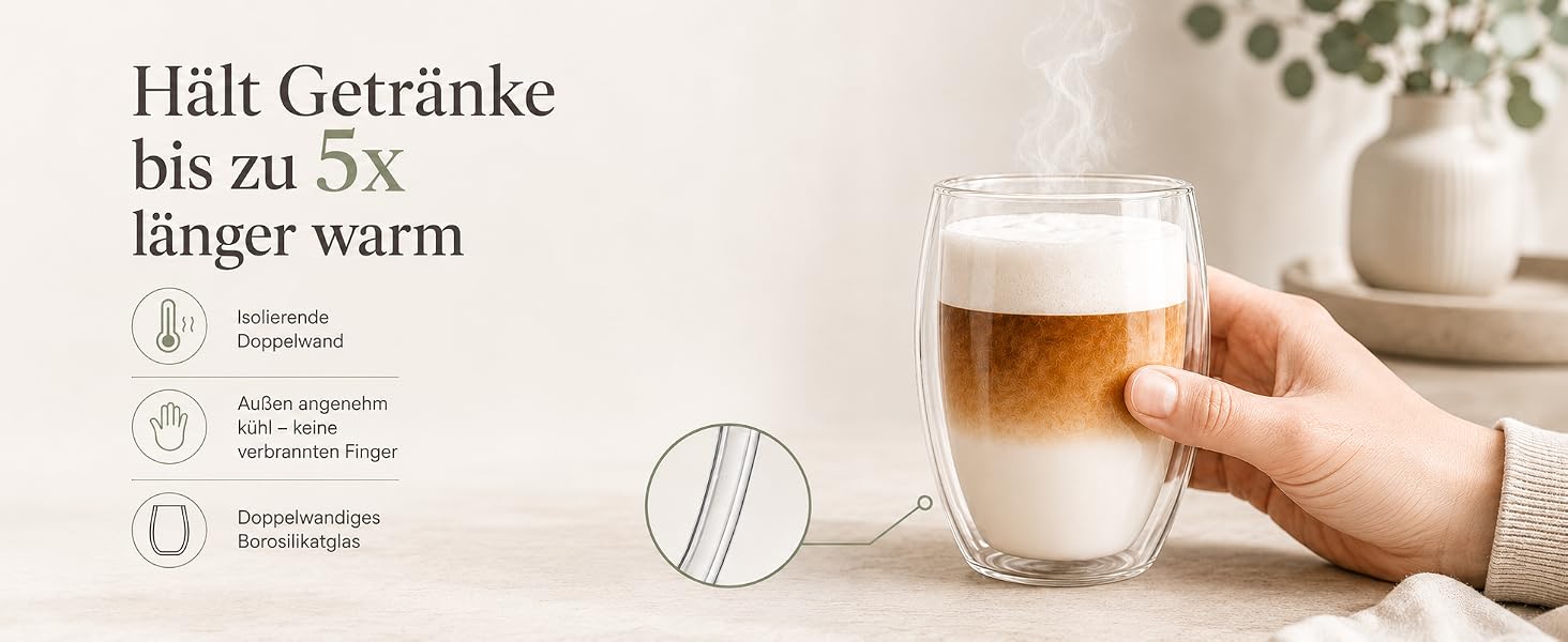 Getränke bleiben bis zu 5x länger warm