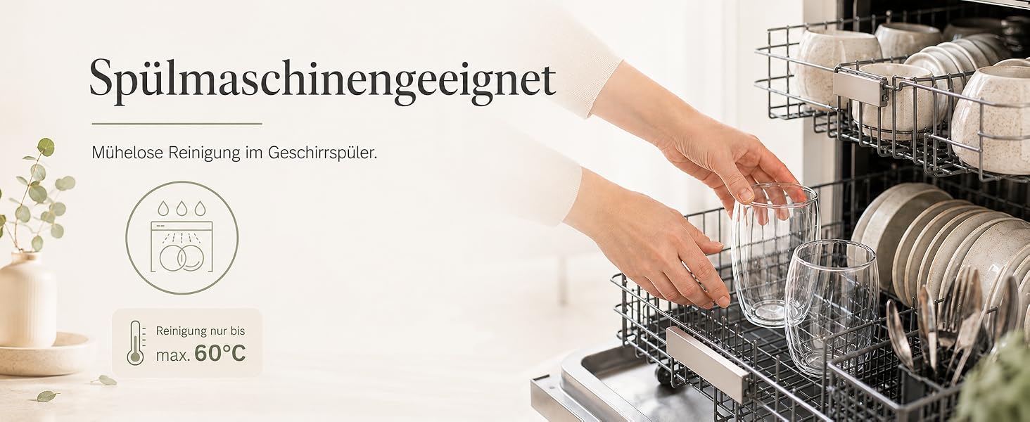 Spülmaschinengeeignet bis 60 °C